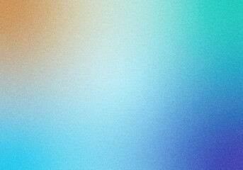 Grainy noisy poster background, blue brown light green color wave backdrop abstract header banner design