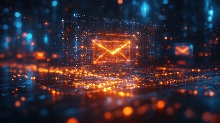 Fototapeta premium Email Marketing Concept with Bright Colors and Effects