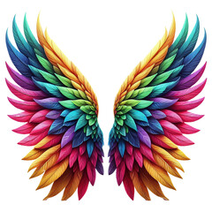 Alas multicolor, sin fondo.