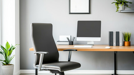 Fototapeta premium Elegant Office Desk Setup for Stylish Work Environment