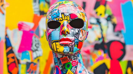 Fashion mannequin in graffiti print