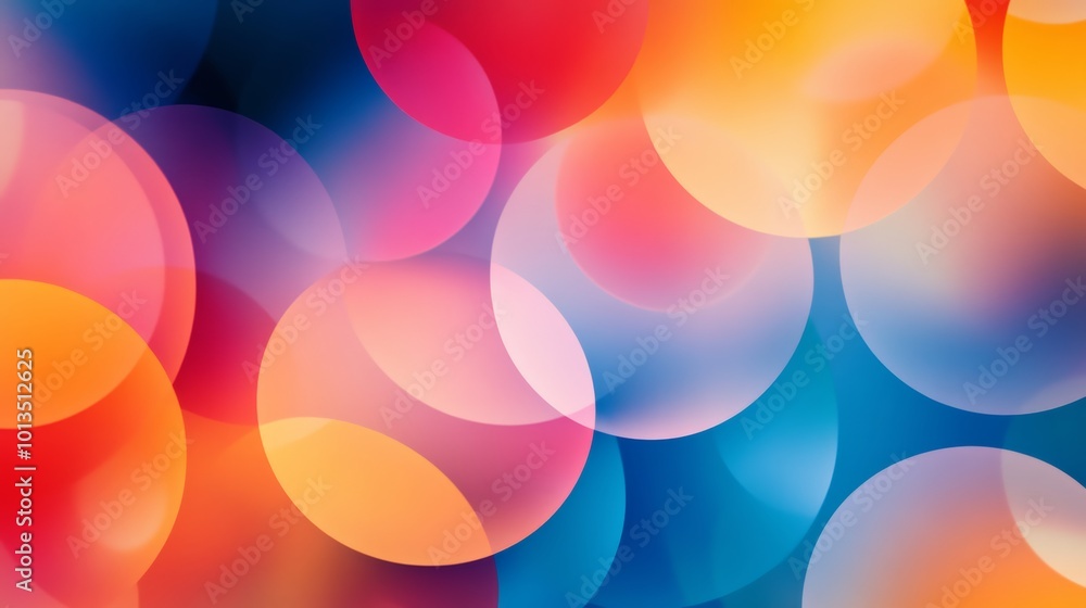 Poster colorful abstract circular bokeh background, vibrant light pattern. festive and artistic concept