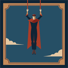 Reverse hanging human skeleton