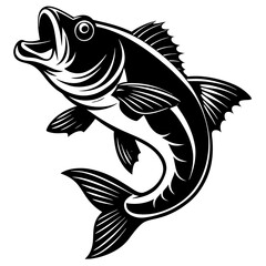 Red snapper isolated vector illustration. Fishing logo of red snapper. Fishing emlem for company or sport club. Marine theme background.