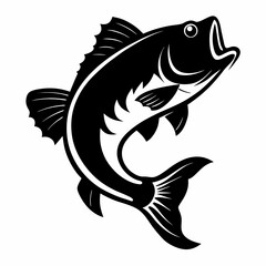 Red snapper isolated vector illustration. Fishing logo of red snapper. Fishing emlem for company or sport club. Marine theme background.
