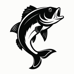 Red snapper isolated vector illustration. Fishing logo of red snapper. Fishing emlem for company or sport club. Marine theme background.