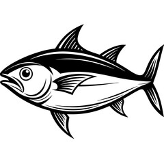 Red snapper isolated vector illustration. Fishing logo of red snapper. Fishing emlem for company or sport club. Marine theme background.