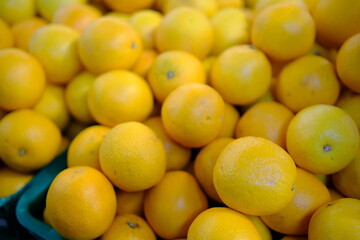 Group of lemons on supermarket