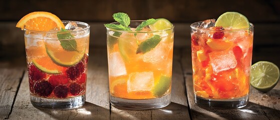 Refreshing Summer Cocktails in Stylish Glasses