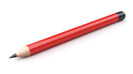 Red Pencil Isolated on White Background - High-Quality Close-Up design