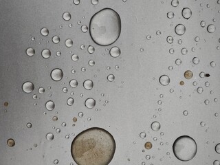 water drops on metal surface