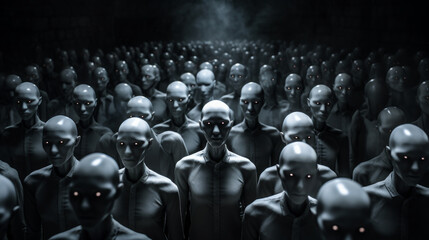 Obraz premium Group of mannequins or faceless
