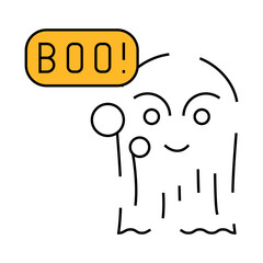 ghost fear line icon vector. ghost fear sign. isolated symbol illustration