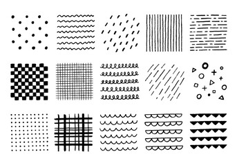 ラフに描いた手描きのいろんな模様セット4