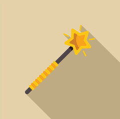 Magic wand casting a spell with a glowing star on top, perfect for fantasy and magical projects