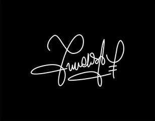 B hand-drawn signature logo design template