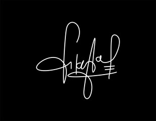 A letter calligraphic Minimal monogram emblem style vector logo