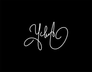 Y initial handwriting logo template vector. signature logo concept