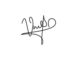 V hand-drawn signature logo design template