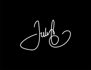 J letter calligraphic Minimal monogram emblem style vector logo