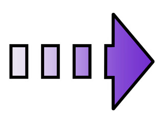 紫系グラデーションの点線矢印