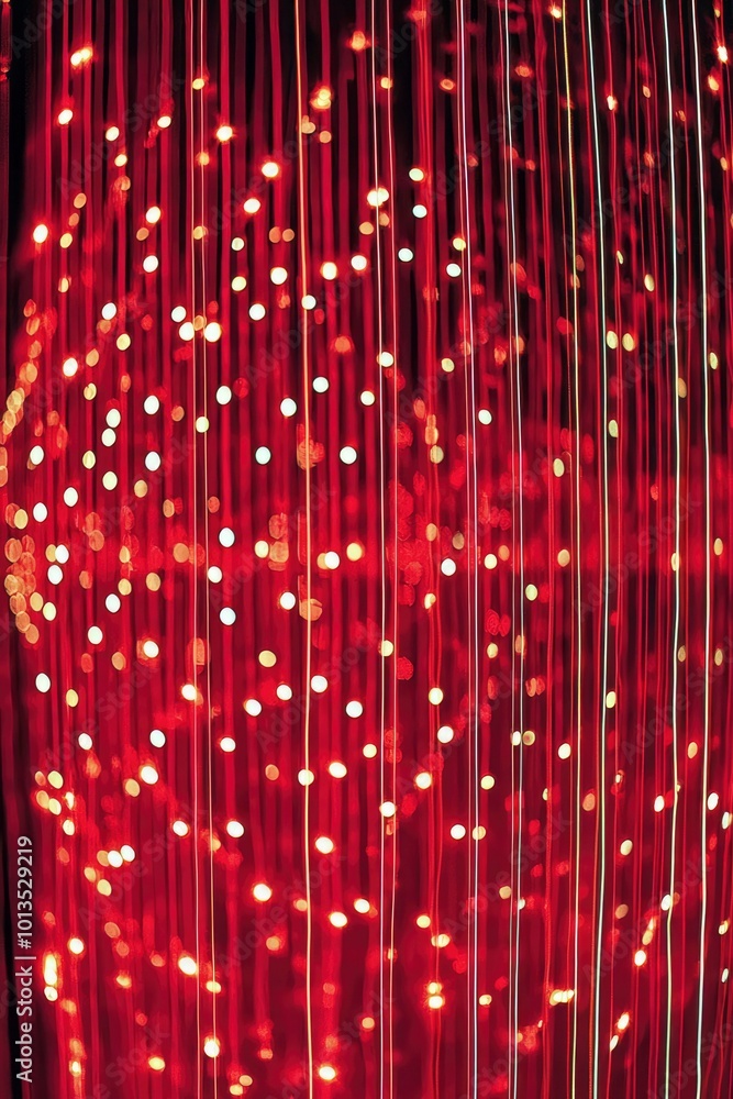 Poster abstract red background with defocused lights and vertical lines