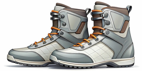 Snowboard Boots Icon - Sleek & Functional Design Vector on White Background for Winter Sports Infographics & Gear Breakdown