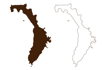 Lord Howe island (Commonwealth of Australia, Pacific Ocean, New South Wales) map vector illustration, scribble sketch Lord Howe's map