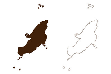 Malpelo island (Republic of Colombia, Pacific Ocean, Latin or South America) map vector illustration, scribble sketch Isla de Malpelo map © danlersk