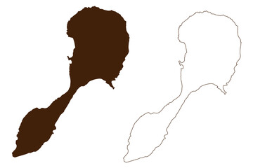 Pagan island (Commonwealth of the Northern Mariana Islands, Pacific Ocean, United States of America, USA) map vector illustration, scribble sketch Pagan map