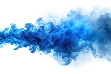 Abstract blue smoke particles on white background