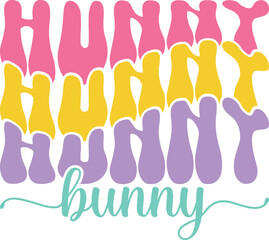 Easter day special typography retro wavy groovy t-shirt design