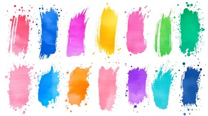 Abstract Watercolor Paint Splatter Collection   Colorful Backgrounds  Textures  and Elements