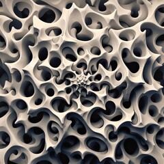 Intricate abstract sculpture with geometric and organic shapes, showcasing modern design with beige texture and elegant curves