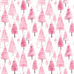 Pretty watercolour style seamless repeating pattern of christmas trees, great for stationery and fabric.
