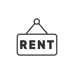 Rent sign icon. Placard symbol modern, simple, vector, icon for website design, mobile app, ui. Vector Illustration