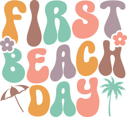 summer retro groovy t shirt design