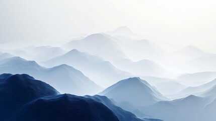 Obraz premium Abstract Blue Mountain Landscape Minimalist Nature Background