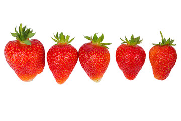 Strawberry isolated on white background. Fresh strawberry with clipping path