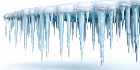 3D Icicles Icon Set Isolated on White Background - Perfect for Winter Weather Infographics and Product Presentations, Capturing Sharp Edges and Cold Aesthetic