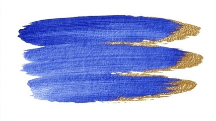 Abstract Blue and Gold Watercolor Brushstroke Texture