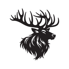 Majestic Elk Silhouette - Wildlife Vector Illustration