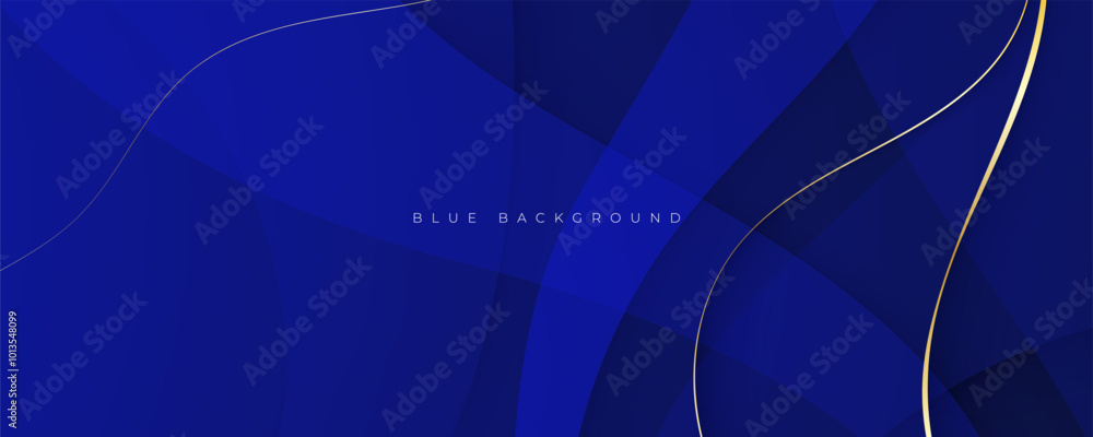 Poster abstract blue gradient background wavy shape design vector