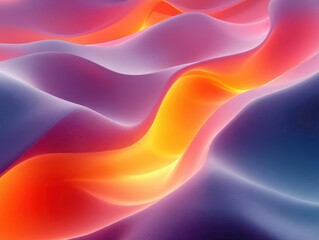 Obraz premium sleek flowing curves in a rich gradient of colors creating a dynamic and modern abstract background that suggests movement and depth in a 3d perspective