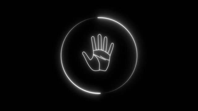 HUD element - animation of human hand scanning