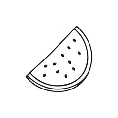 Watermelon silhouette vector illustration, Simple, clear and beautiful arts and crafts artisanal stencil print style illustration