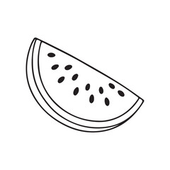 Watermelon silhouette vector illustration, Simple, clear and beautiful arts and crafts artisanal stencil print style illustration