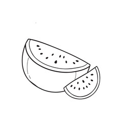 Watermelon silhouette vector illustration, Simple, clear and beautiful arts and crafts artisanal stencil print style illustration