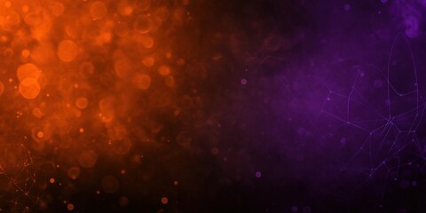 Fototapeta premium background abstract mix of orange and purple bokeh lights with subtle web-like lines, creating a moody and mysterious atmosphere