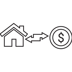 Apartment, change, home exchange icon